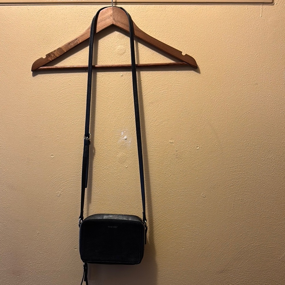 Nine West Faux Leather Black Crossbody Bag